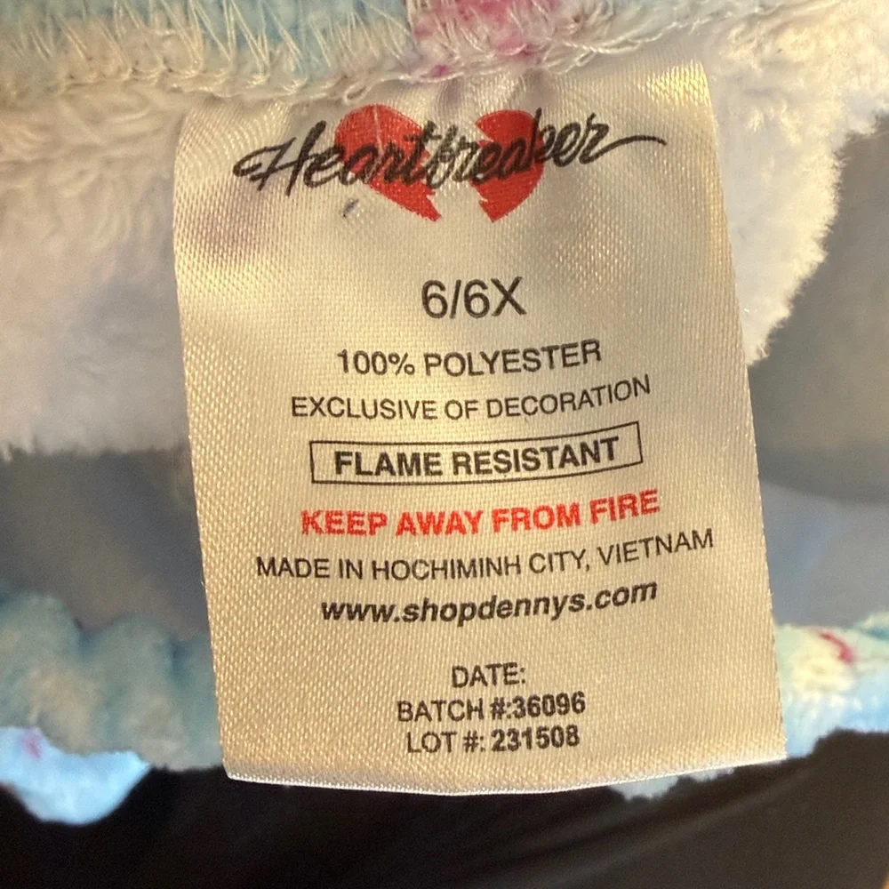 Heartbreaker Blue Pajama Pants with Pink Heart Pattern Size 6